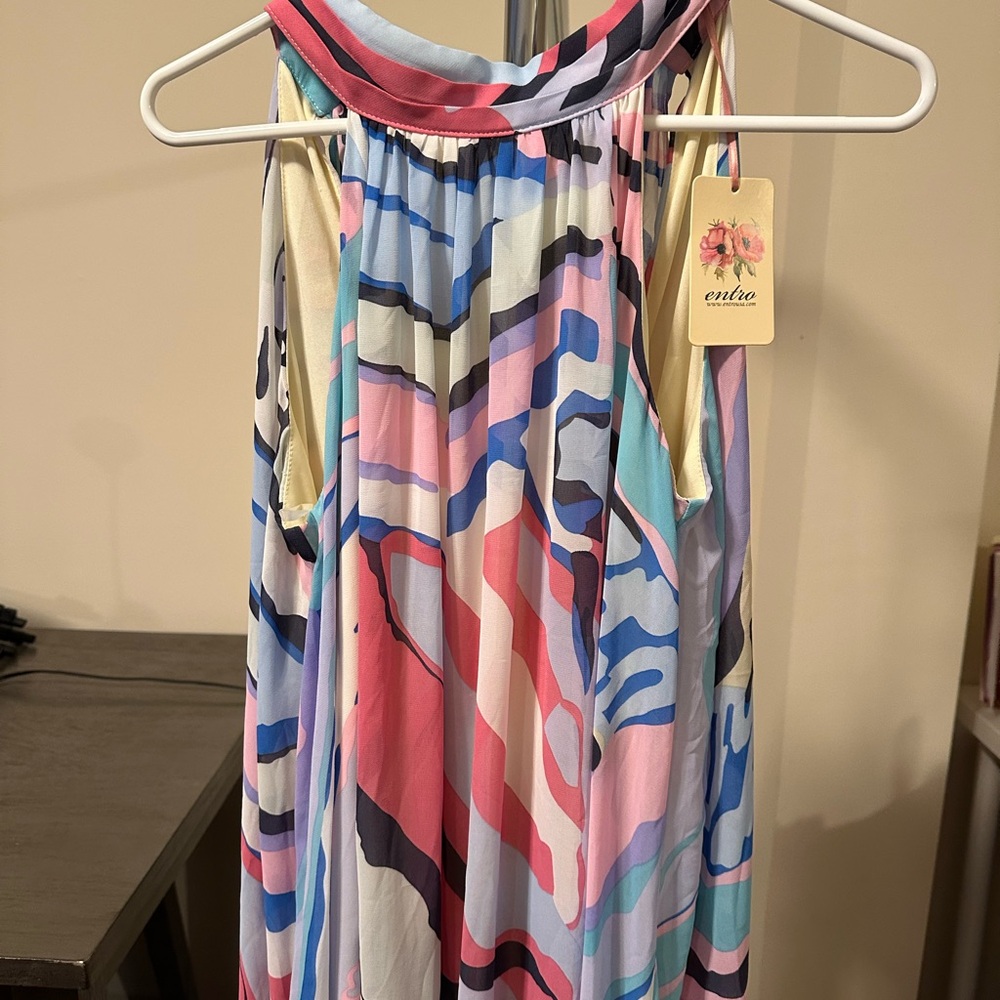 Entro Multicolor Abstract Dress
